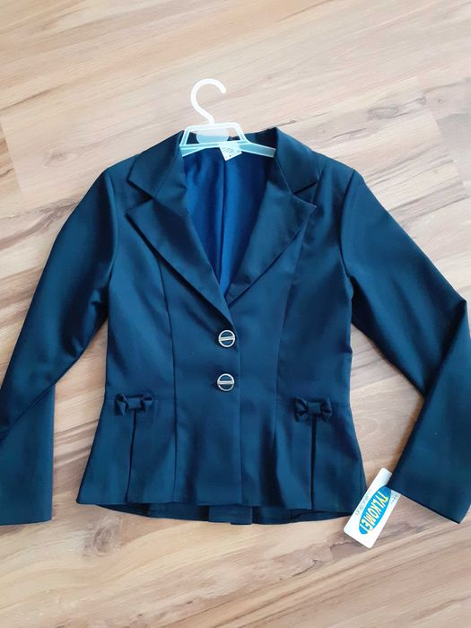 Żakiet marynarka r.146 140 granatowa polska galowy