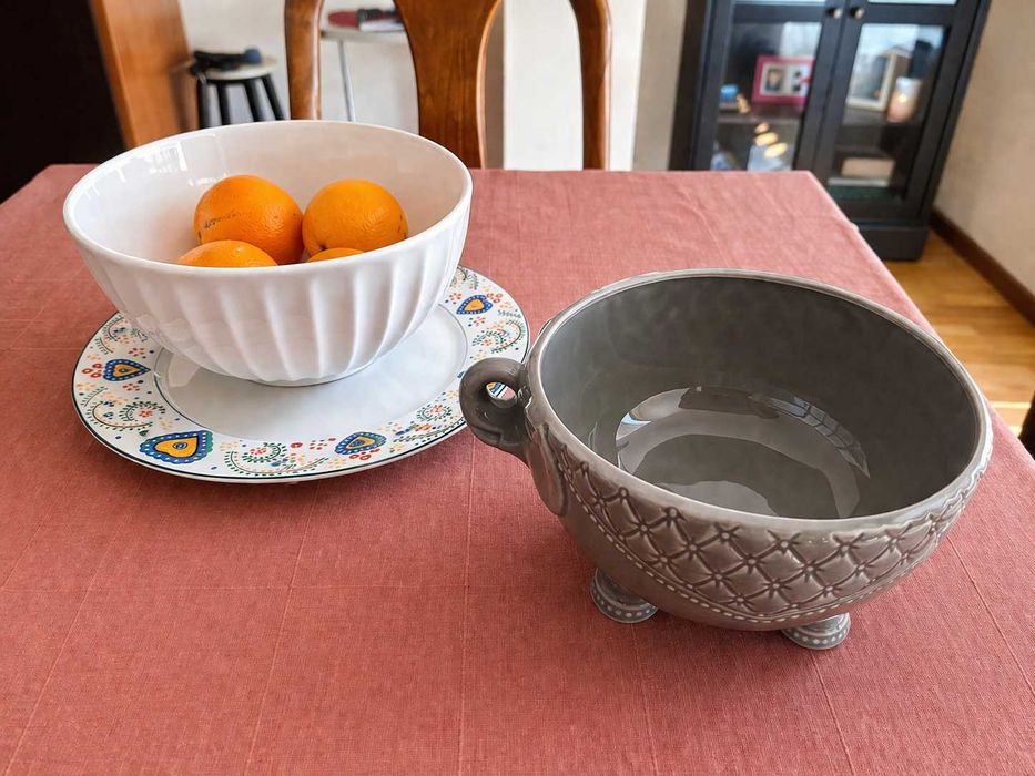 Conjunto de 2 taças / fruteiras decorativas