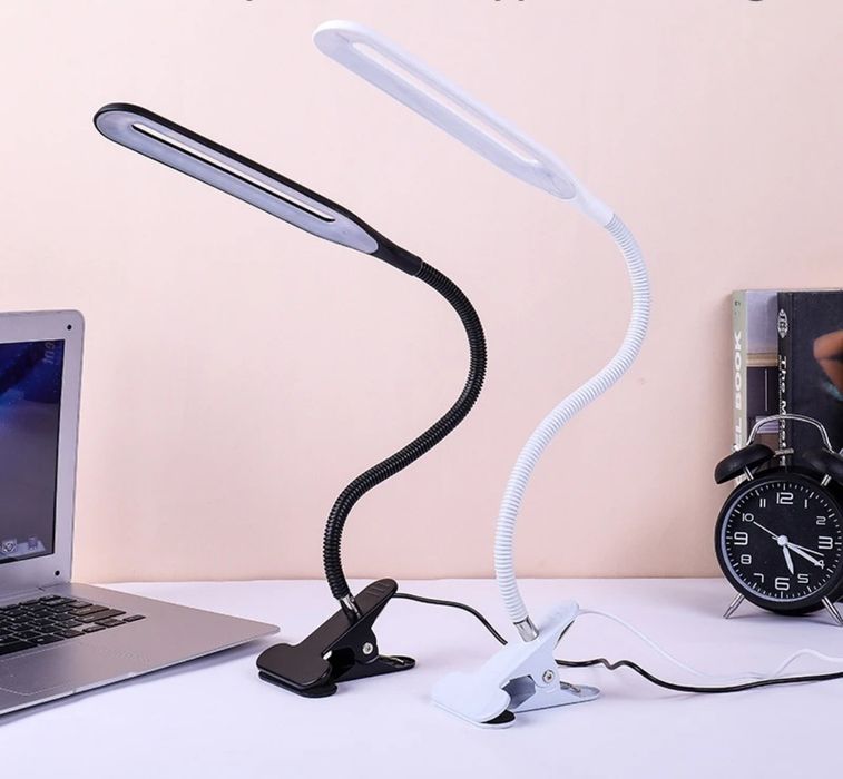 Настільна лампа світлодіодна LED на прищіпці від 220v та Повербанка