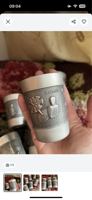 Колекційні олов’яні чарки з Австрії (6 шт.)