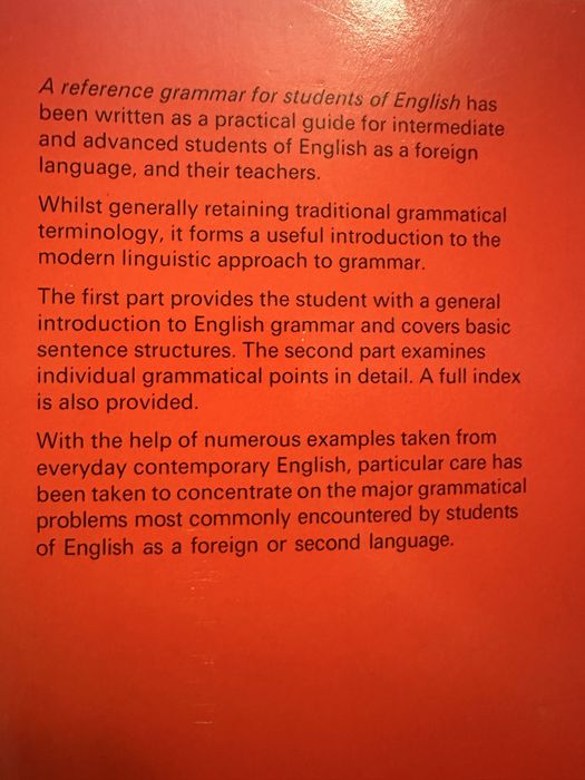 A reference  grammar for students of Englosh.