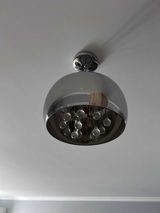 Lampa wisząca CRYSTAL  Zuma Line chromowana srebrna sople metal