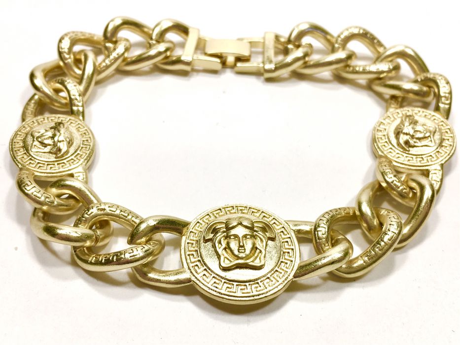 Złota męska bransoleta splot VERSACE•bita próba 585•pozłacana 14K