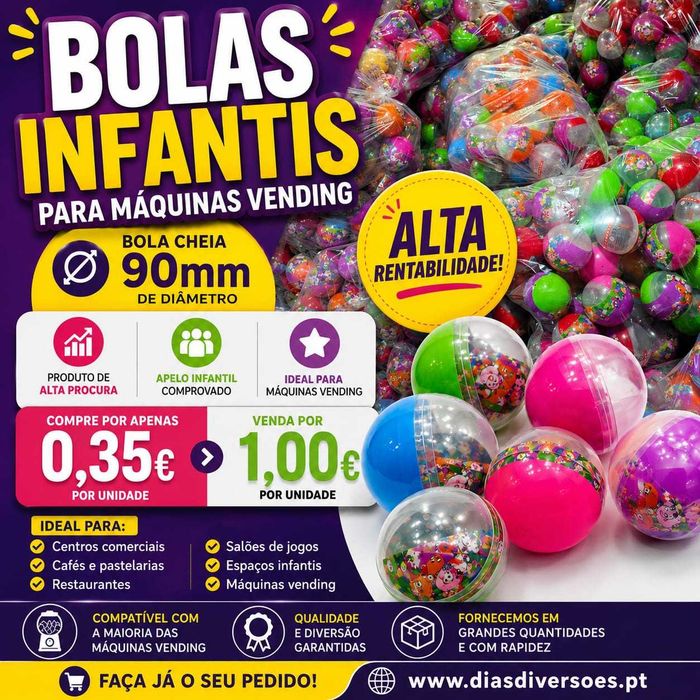 Bolas 90mm Com Brinde (Para Máquinas de Vending ou Festas)