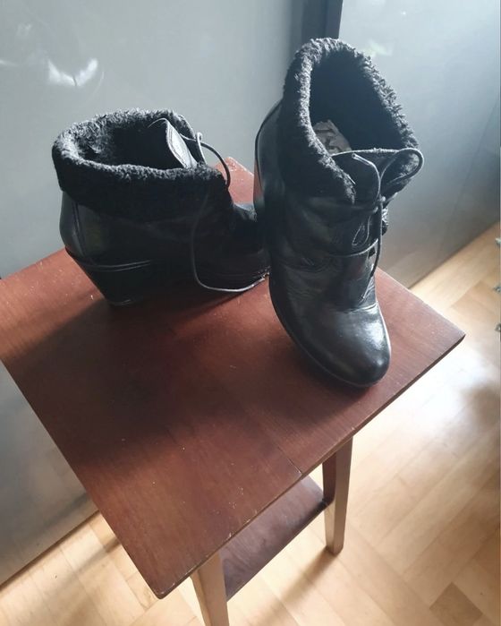 Skorzane koturny Prima Moda r.36