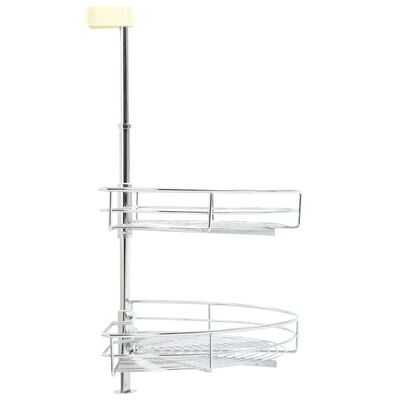 VidaXL Dwupoziomowy druciany kosz kuchenny srebrny 180 stopni 75x38x80