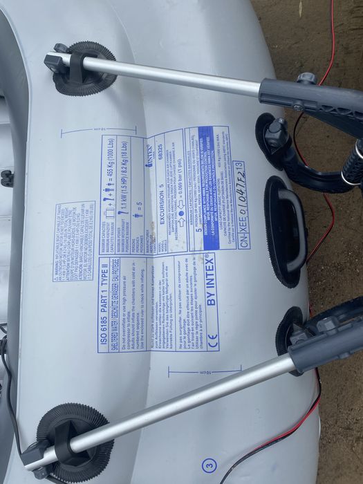 Ponton Intex 5os elektryczny kompletny nowy silnik nowy akumulator 100ah AGM 366x168x43
