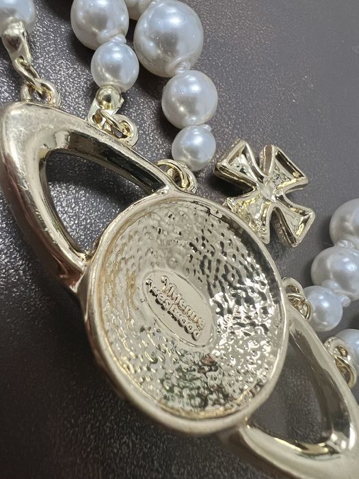 Naszyjnik kolia vivienne westwood złoty gold perły necklace glam