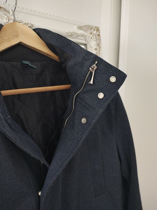 Sobretudo Overcoat Azul Marinho gola alta Zara Man S (38)