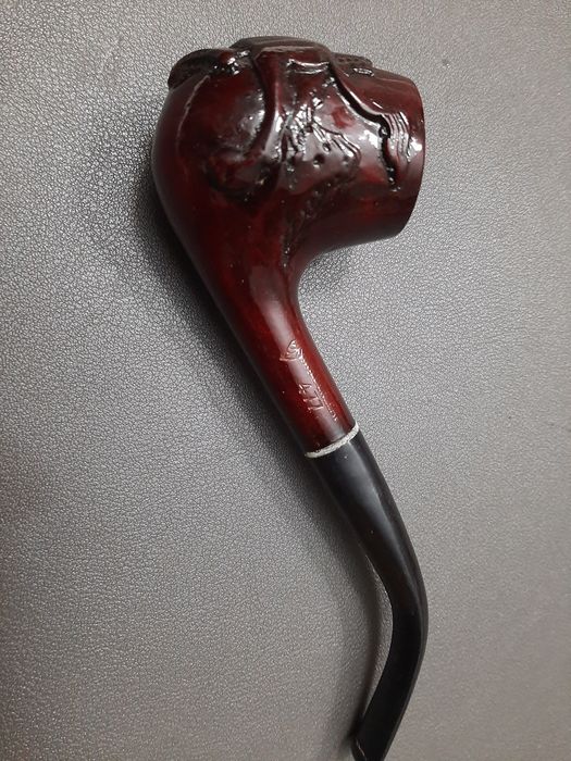 Vintage Golden Leaf 477 Red Wooden Tobacco pipe