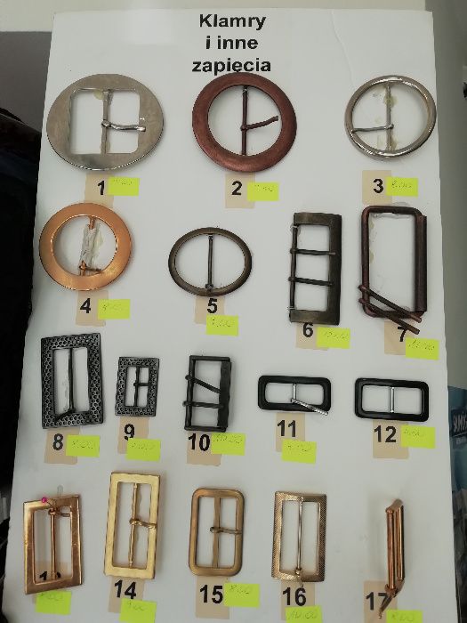 Metalowe klamry i inne zapięcia ponad 1600sztuk-Przecena