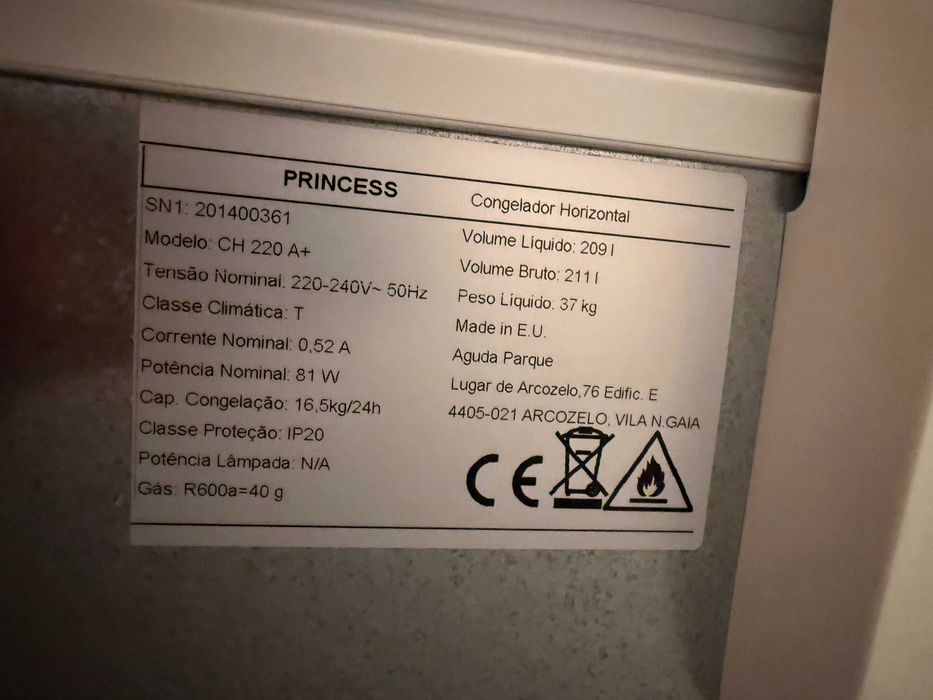 Congelador Vertical PRINCESS