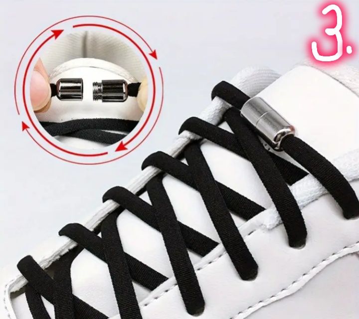 Шнурки резинки для взуття,чорні,білі,   швидко шнурки еластичні