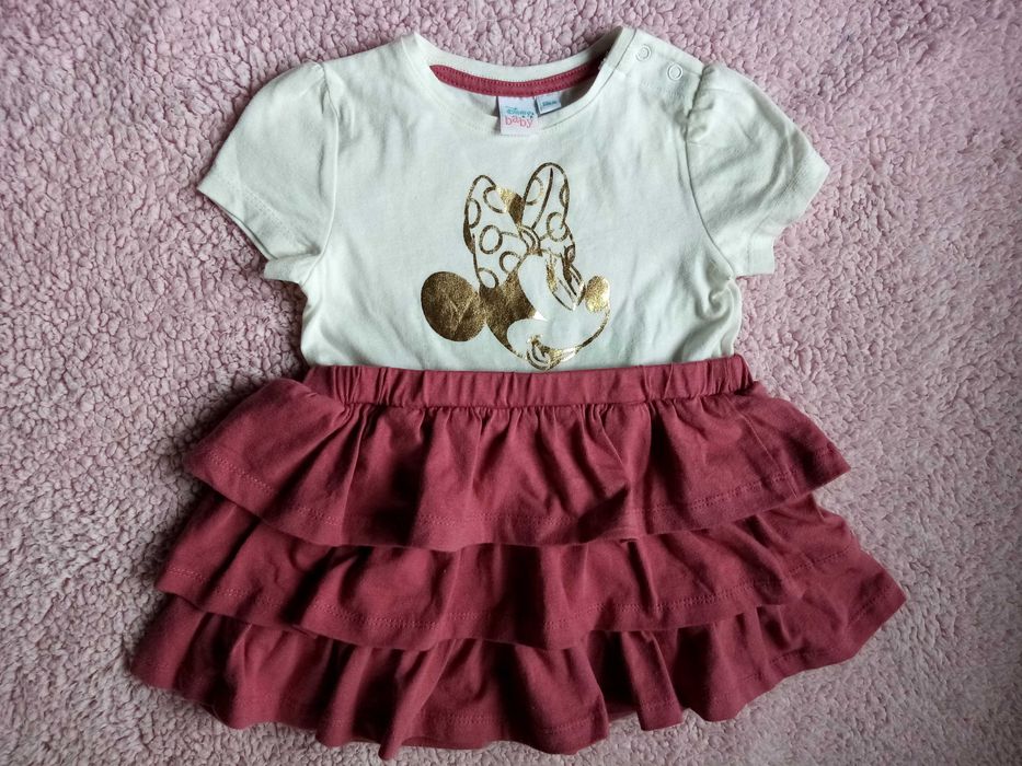 Sukienka Minnie Disney świąteczna falbanki r. 80