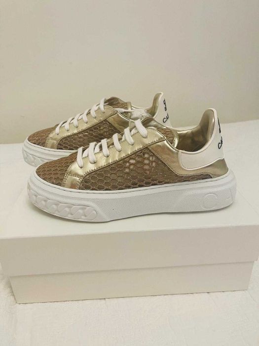 Casadei złote sneakersy 38 rozmiar (długość wkładki 25cm)