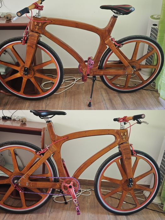 Bicicleta de madeira