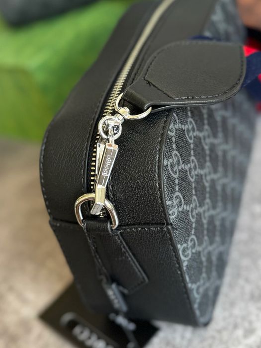 Чоловіча сумка мессенджер Gucci гуччи гучі GG ophidia чорна сіра
