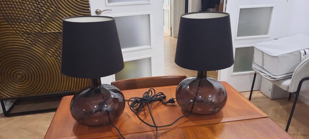 Candeeiro vidro e abajur