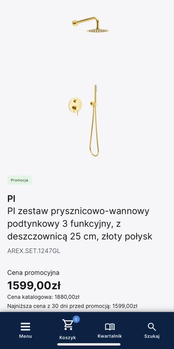 excellent arex 1214 GL 1247 GL bateria kran zestaw podtynkowy