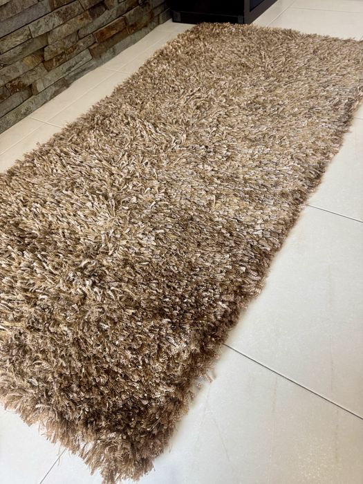 Tapete de qualidade bege e castanho 160x85