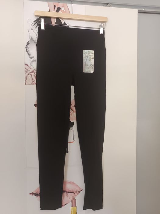 Bambusowe damskie legginsy hit viral style new hot Basic nowe Black