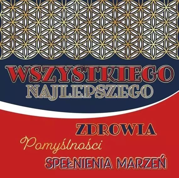 Karnet Wszystkiego najlepszego, granatowy. Nowy Produkt