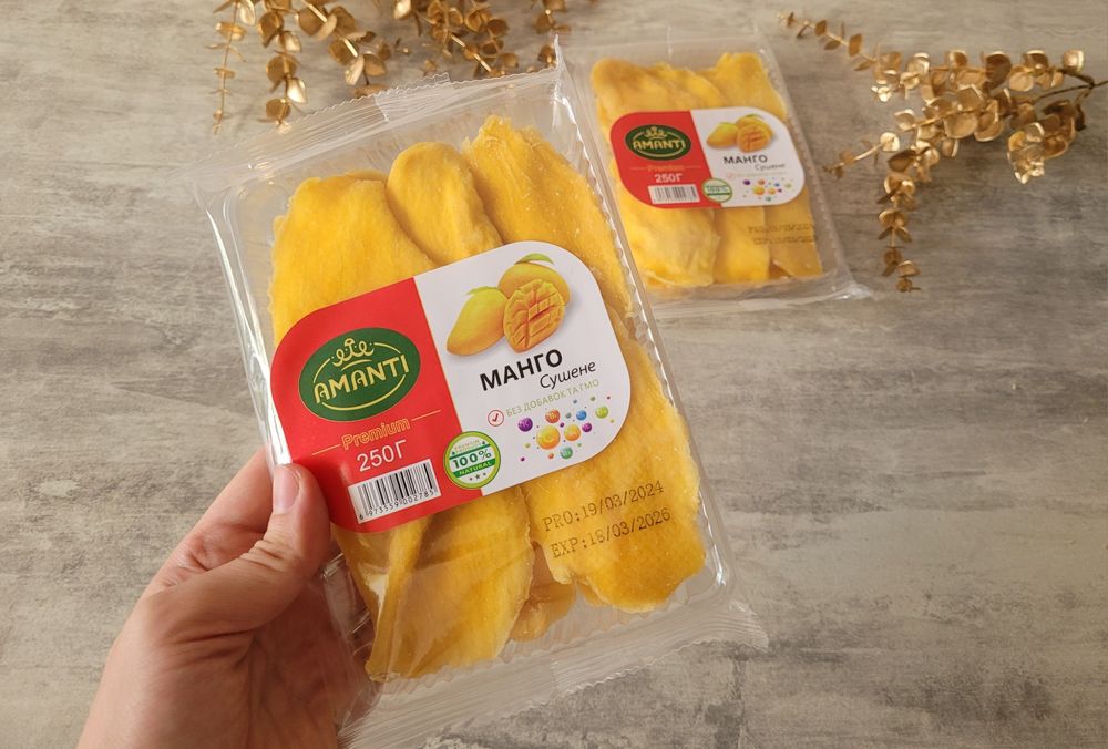 Манго сушене БЕЗ цукру. Аманті, 250г. Сухофрукти