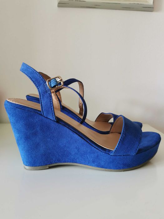 Blue Suede Sandals