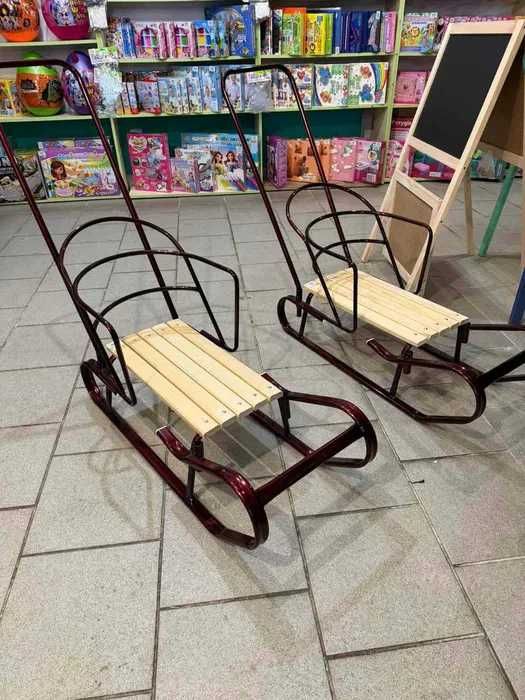 Санки Сані Санчата Королівські з ручками Бордові