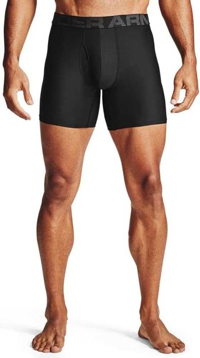 UNDER ARMOUR Tech 6in 2-Pak Bokserki Męskie Czarne SM Bez Szwów 4-Way