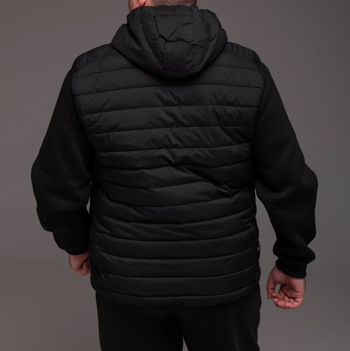 БАТАЛ жилетка чоловіча на весну чорна з капюшоном  64 - 72 розмір