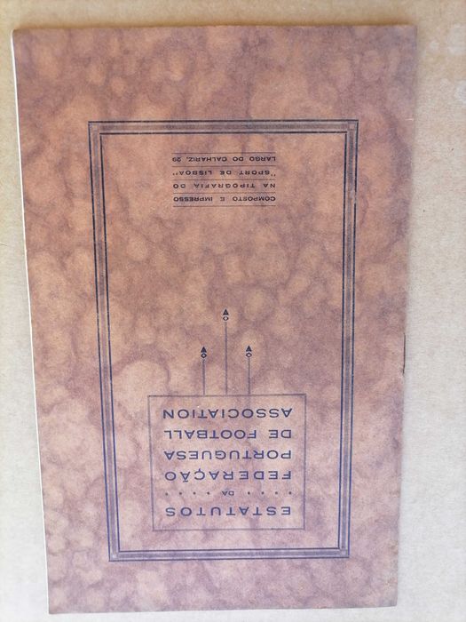 F. P. F. 1914 Football Association 1ºs  ESTATUTOS Federação Portuguesa