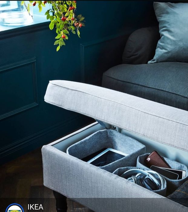 Ikea Stocksund ława pufa tapicerowana ze schowkiem