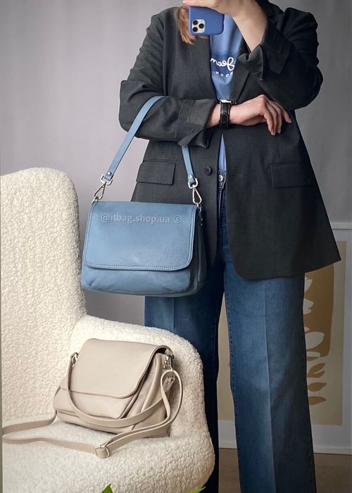 Італійська шкіряна сумка кросбоді. Кожаная сумка кроссбоди итальянская