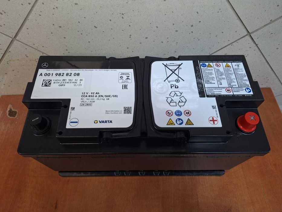 WPI Nowy akumulator Oryginał MERCEDES 92Ah 850A AGM - Varta Bmw Bosch