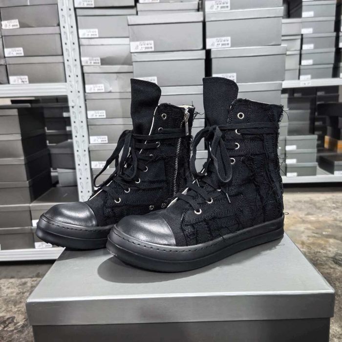 Кеди Rick Owens повністю чорні високі та низькі | рик овенс кеды кроссовки кросівки рік овенс
