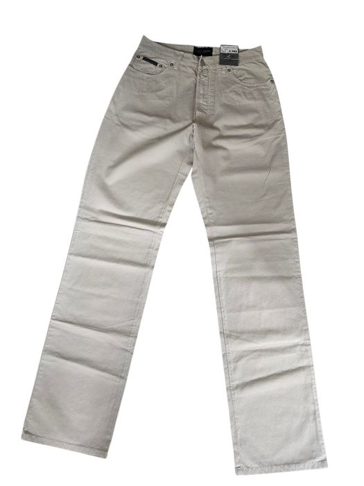 Spodnie męskie dżinsy GANT r L bawełniane beżowe