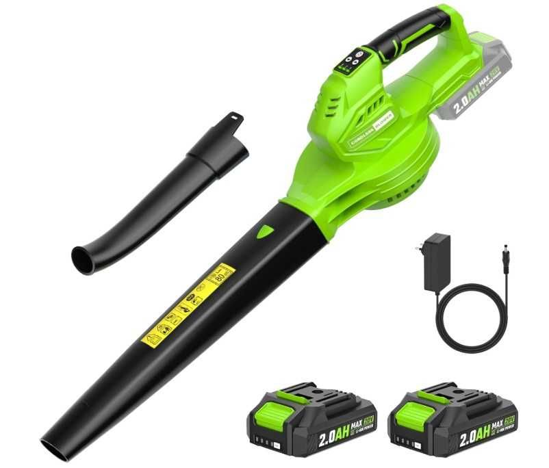 Bezprzewodowa dmuchawa do liści 3 biegi, 120km/h, 2 bateria 2Ah