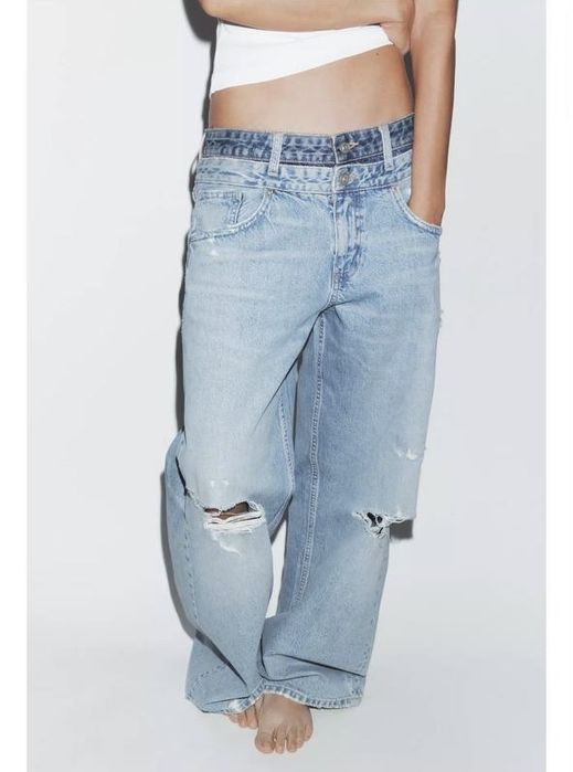 Джинси Zara TRF з подвійним поясом