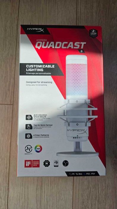мікрофон HyperX QuadCast S White (RGB)