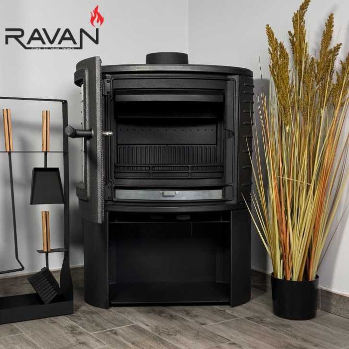 Піч-камін для великого будинку (2 поверхи) — Ravan Deluxe 14 кВт