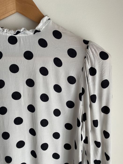 White blouse with black polka dots - ZARA XS