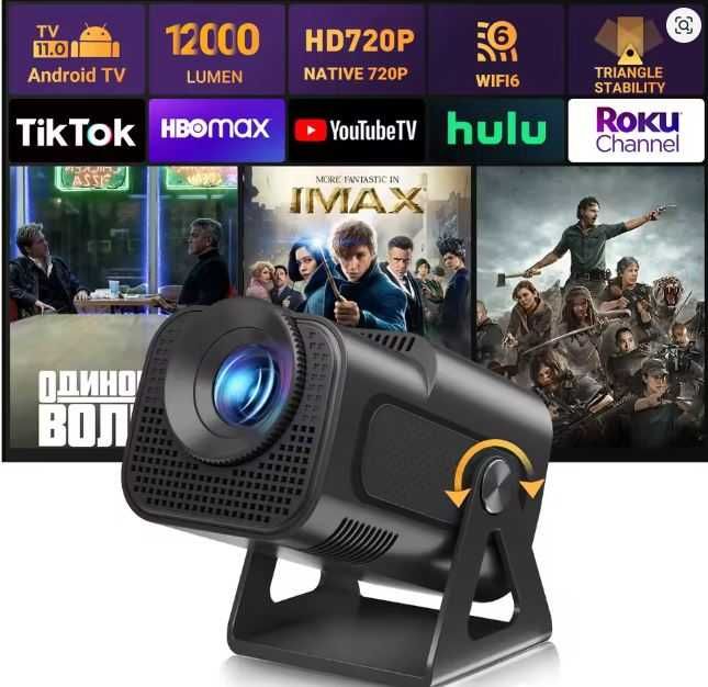 Projektor XGODY Gimbal 5MINI 4K Android 11 Podwójne WiFi6/5.0 720P