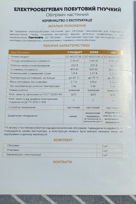 Інфрачервоний настінний обігрівач ролета прозорий плівковий Тріо