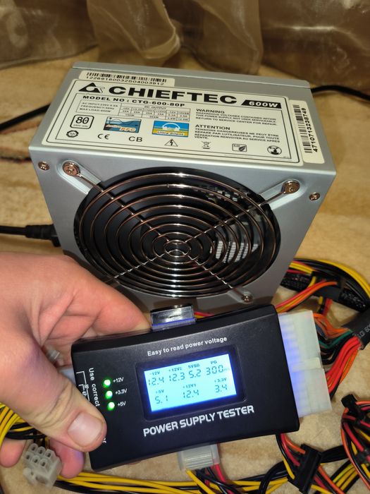Chieftec A-80 600W (CTG-600-80P) Надійний блок живлення бж питания rx rtx gtx gaming oc