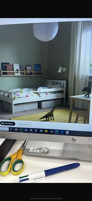 Cama branca do ikea criança