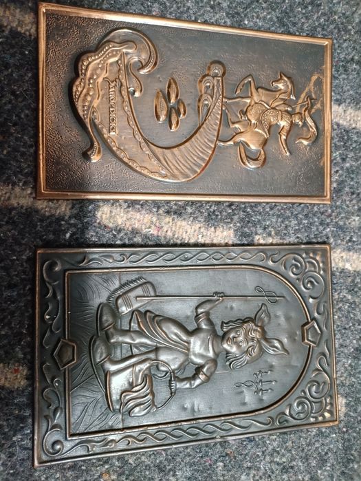 Чеканка медная .9 шт. Карабль