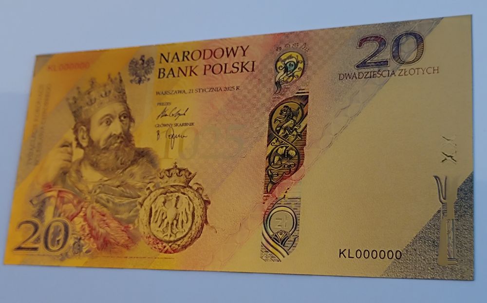 Banknot 20 zł Bolesław Chrobry.