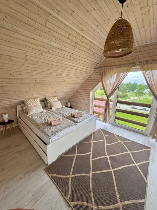 Nowoczesny domek z jacuzzi i sauną nad jeziorem Dadaj | Mazury | 8 os.