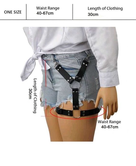 Harness na udo z ćwiekami